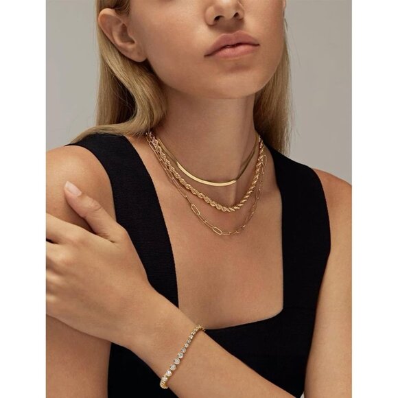 Women's Gold Dainty Trendy Adjustable Tennis Bracelets Jewelry Gift Lobster Claw - Picture 3 of 7